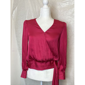 NWT Banana Republic Pink  Dolman Sleeve Top SZ XS Blouse Shirt Side Tie